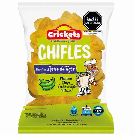 Chifle CRICKETS Sabor Leche de Tigre Bolsa 150g